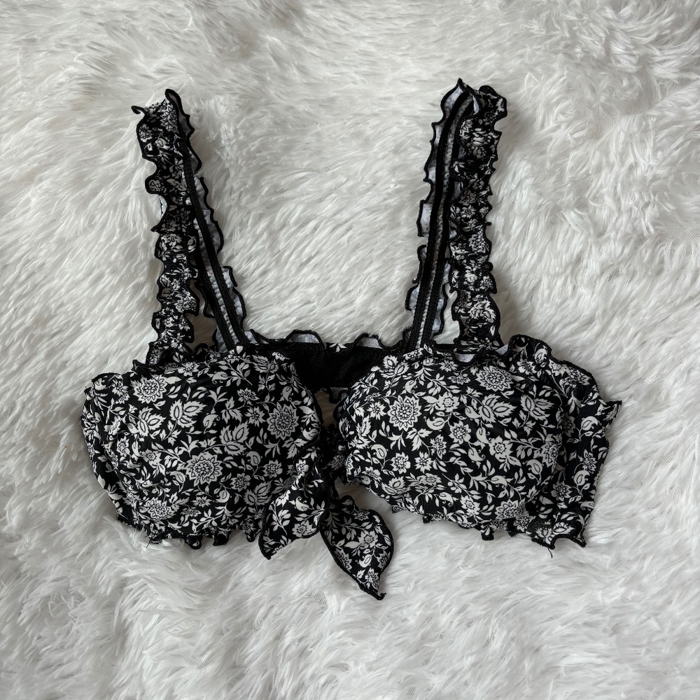 xhilaration swim (target) floral ruffle bikini top